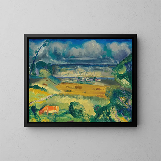 Clouds and Prairie - George Wesley Bellows — framed artwork on a wall