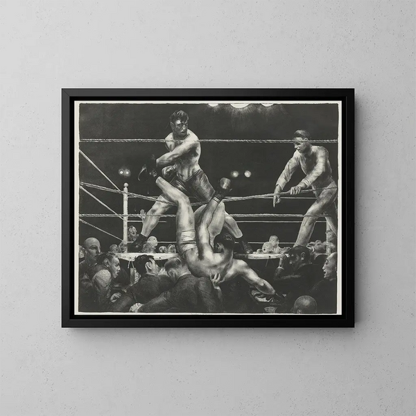 Dempsey et Firpo - George Wesley Bellows — framed artwork on a wall