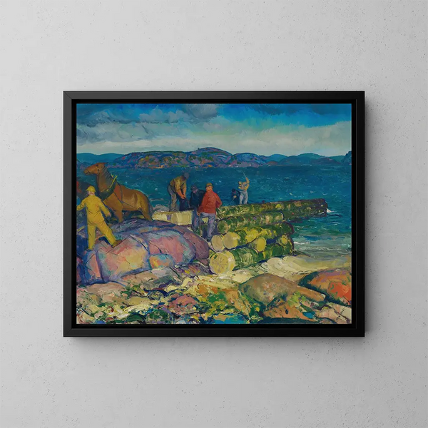 Construction Dockside - George Wesley Bellows — framed artwork on a wall