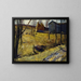 Hay bales and barn - George Wesley Bellows — framed artwork on a wall