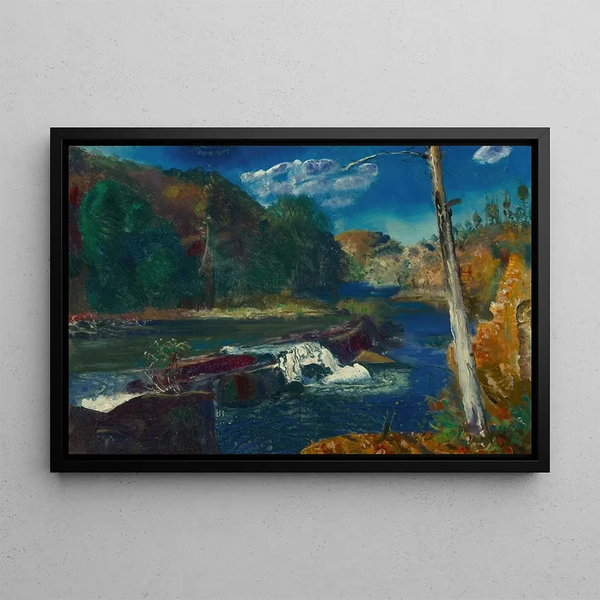 Barrage de moulin - George Wesley Bellows — framed artwork on a wall