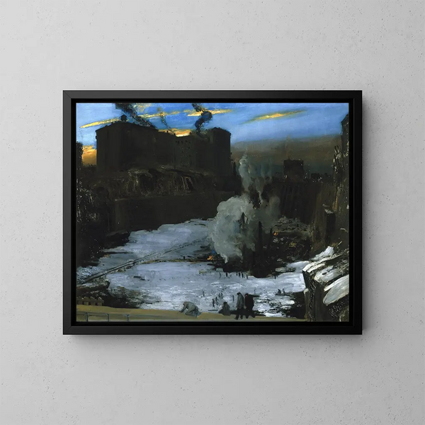 Excavation de la Pennsylvania Station - George Wesley Bellows — framed artwork on a wall