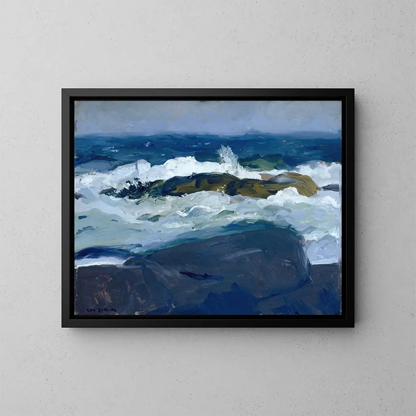 Reef of Rocks, Maine - George Wesley Bellows — framed artwork on a wall
