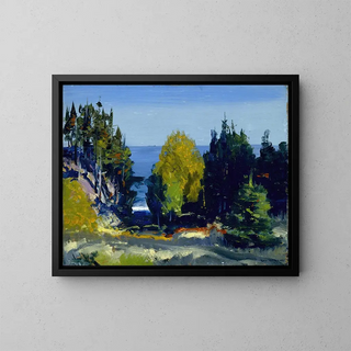 The grove of Monhegan - George Wesley Bellows — framed artwork on a wall