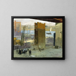 Le Lonesome Tenement - George Wesley Bellows — framed artwork on a wall