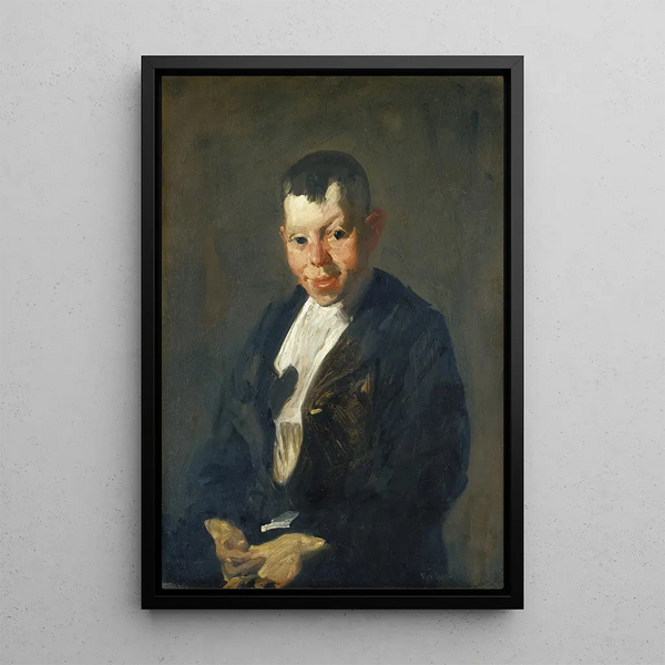 The newspaper seller - George Wesley Bellows — framed artwork on a wall
