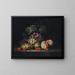 Raisins, peaches and cherries on a stone ledge - George William Sartorius — framed artwork on a wall