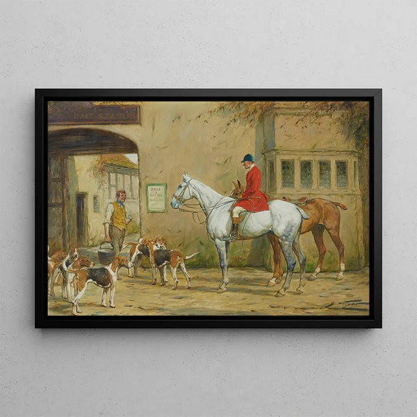 At the Stable - George Wright — framed artwork on a wall