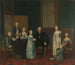 Portrait Painting of Pieter Cornelis Hasselaer, advisor of the Dutch East India Company and mayor of Amsterdam with his family - George van der Mijn — artwork view
