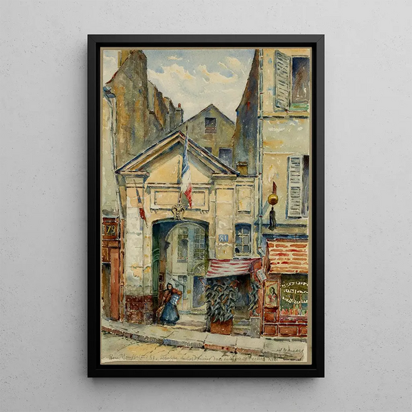 rue Mouffetard - Georges-Henri Manesse — framed artwork on a wall