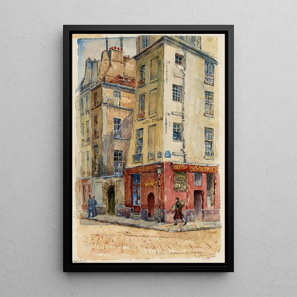 the corner of Serpente Street and Mignon Street - Georges-Henri Manesse — framed artwork on a wall