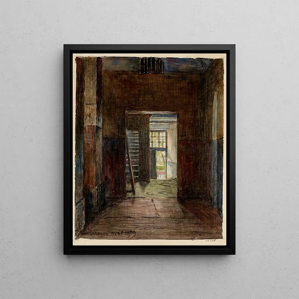 Interior of the Carmes Monastery Painting on Vaugirard Street - Georges-Henri Manesse — framed artwork on a wall