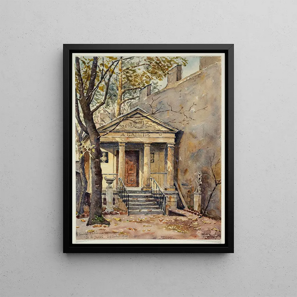 Temple de l'Amitié 20 rue Jacob où vivait Adrienne Lecouvreur - Georges-Henri Manesse — framed artwork on a wall