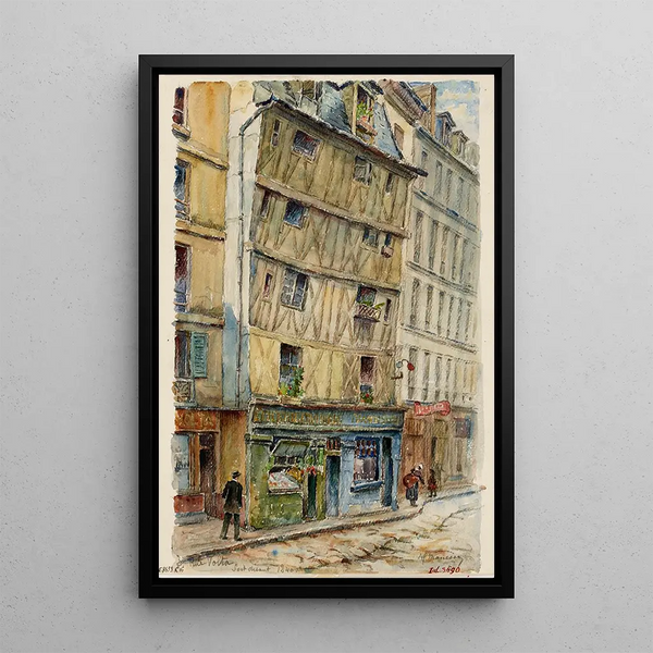 Old house from the 13th century 3 rue Volta - Georges-Henri Manesse — framed artwork on a wall