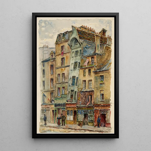 Old house from the 15th century, 6 Boutebrie Street - Georges-Henri Manesse — framed artwork on a wall