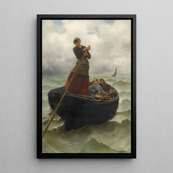 La femme du pêcheur - Georges-Jean-Marie Haquette — framed artwork on a wall