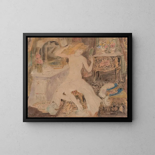 Woman at her toilette - Georges Alfred Bottini — framed artwork on a wall