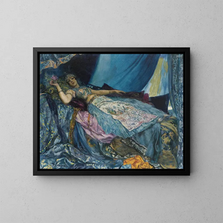 La Princesse bleue - Georges Antoine Rochegrosse — framed artwork on a wall