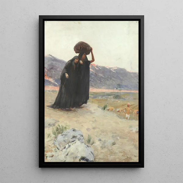 La longue marche vers la maison - Georges Antoine Rochegrosse — framed artwork on a wall