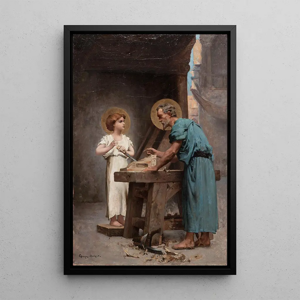 Saint Joseph protector of the childhood of Jesus - Georges Becker — framed artwork on a wall
