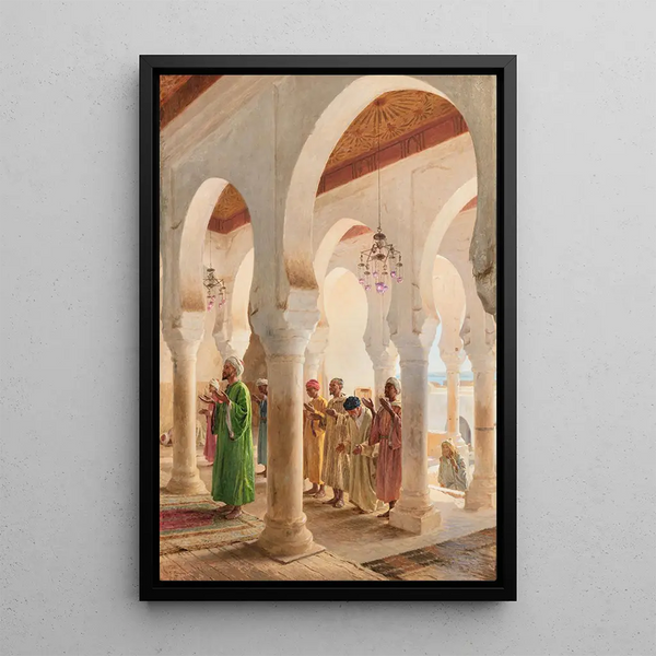 L'heure de la prière à Tanger - Georges Bretegnier — framed artwork on a wall