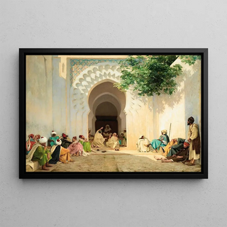 A Pasha's Audience in Tangier - Georges Bretegnier — framed artwork on a wall