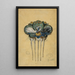 a preparatory drawing for a comb decorated with swans and water lilies - Georges Callot — framed artwork on a wall
