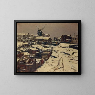 Montmartre sous la neige - Georges Chenard-Huché — framed artwork on a wall