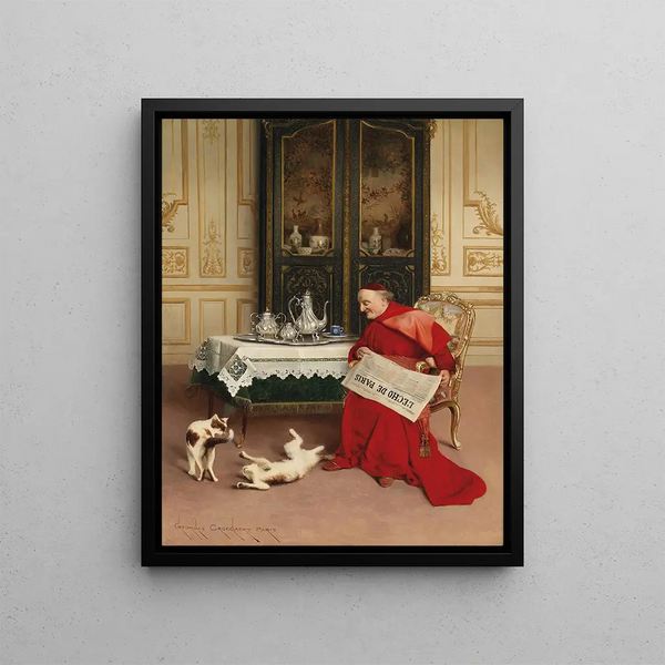 Jeux de chats - Georges Croegaert — framed artwork on a wall