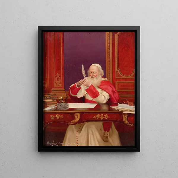 Aiguiser la plume - Georges Croegaert — framed artwork on a wall