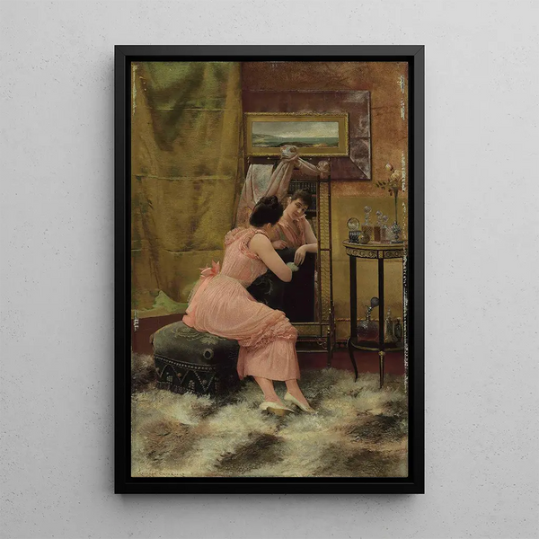 The Mirror - Georges Croegaert — framed artwork on a wall
