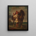 Arab painting sealing his horse - Georges Dété — framed artwork on a wall