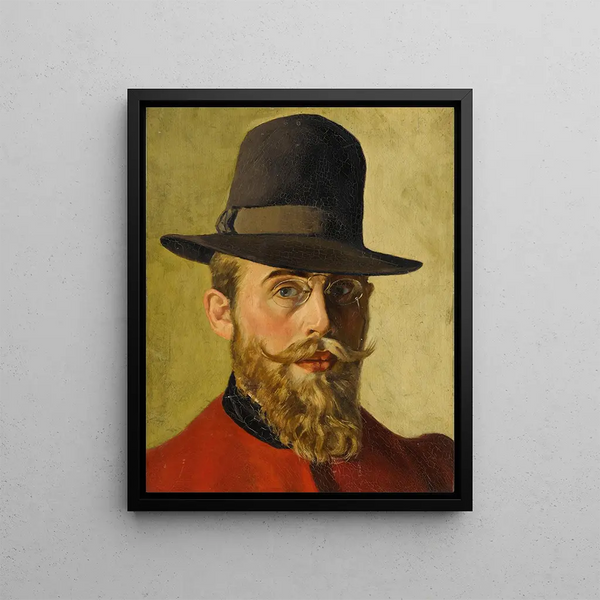 Self-portrait - Georges Émile Lebacq — framed artwork on a wall