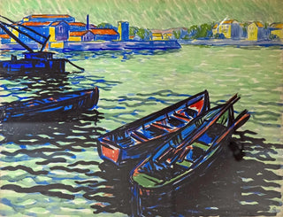 Bateaux au Bazacle à Toulouse - Georges Gaudion — artwork view