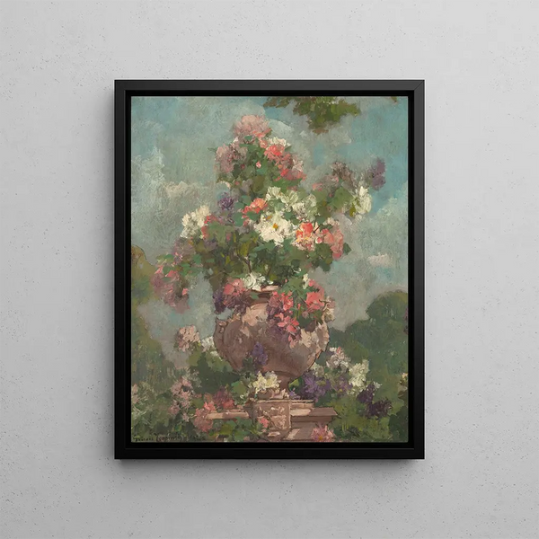 Flowers - Georges Jeannin — framed artwork on a wall