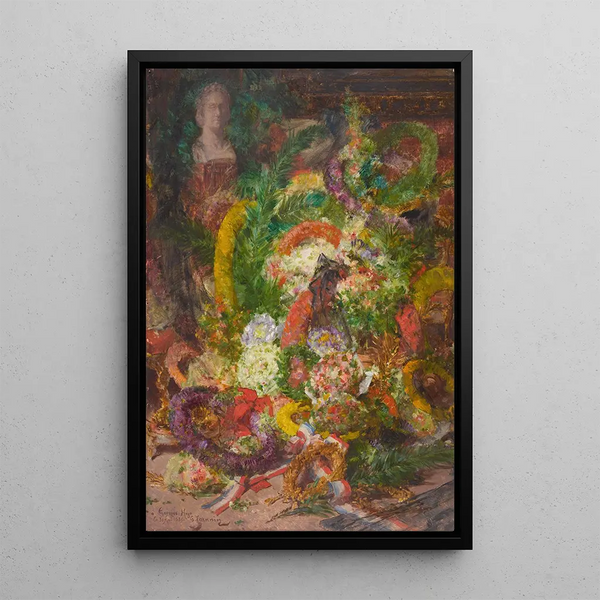 the Flowers and Wreaths of the Morgue - Georges Jeannin — framed artwork on a wall