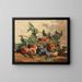 Still life with fruits, plums and peaches - Georges Jeannin — framed artwork on a wall