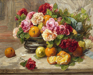 Rose and Fruit Still Life - Georges Jeannin — artwork view