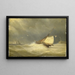 a rough sea with sailboats - Georges Johannes Hoffmann — framed artwork on a wall