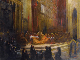 Elegant women in a Spanish church - Georges Jules Victor Clairin — artwork view