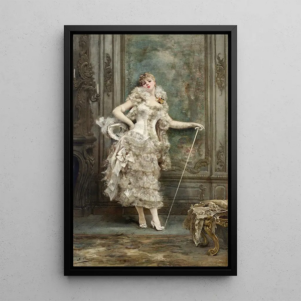 Frou-Frou - Georges Jules Victor Clairin — framed artwork on a wall