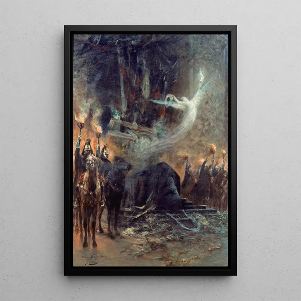 Victor Hugo's Funeral the day before under the Arc de Triomphe - Georges Jules Victor Clairin — framed artwork on a wall