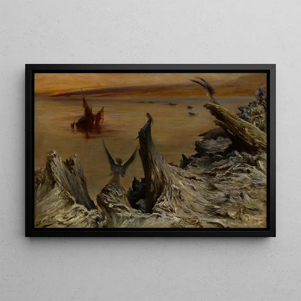La chimère île de Sarah Bernhardt - Georges Jules Victor Clairin — framed artwork on a wall