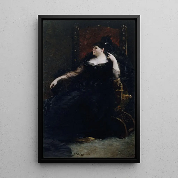 Portrait of Gabrielle Krauss 1842-1906 singer - Georges Jules Victor Clairin — framed artwork on a wall