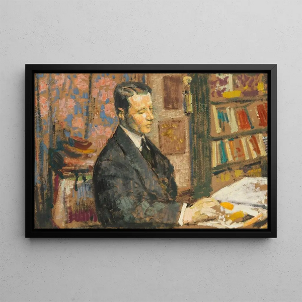 Man reading - Georges Lemmen — framed artwork on a wall