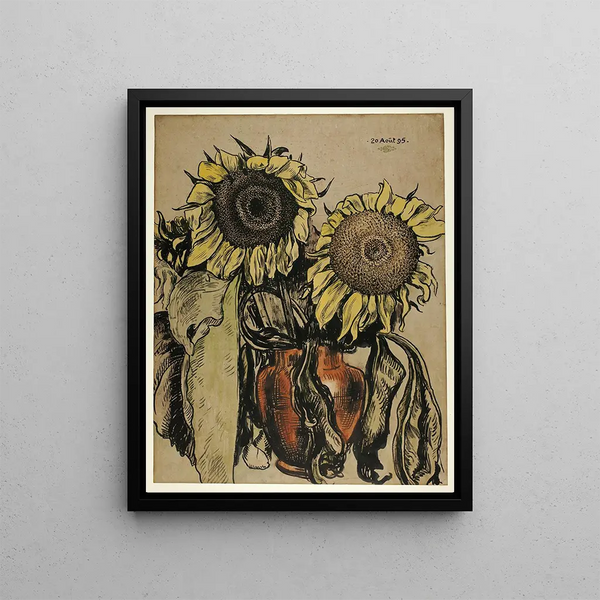 Sunflower Painting - Georges Lemmen — framed artwork on a wall