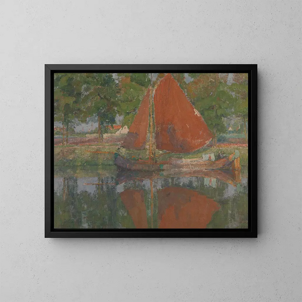 La voile rouge - Georges Léon Ernest Buysse — framed artwork on a wall