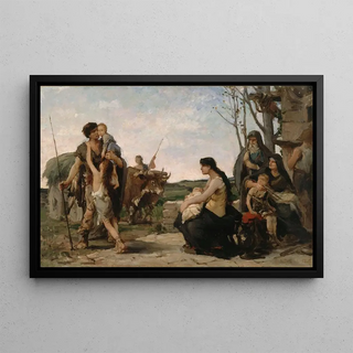 La Famille - Georges Moreau de Tours — framed artwork on a wall