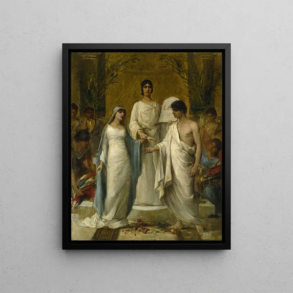 The Wedding - Georges Moreau de Tours — framed artwork on a wall