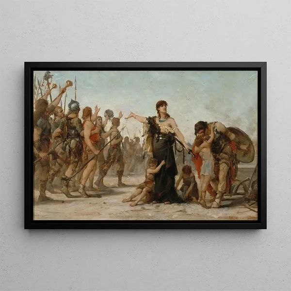 The Sacrifice to the Homeland - Georges Moreau de Tours — framed artwork on a wall